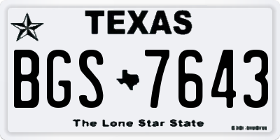 TX license plate BGS7643