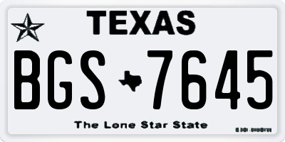 TX license plate BGS7645