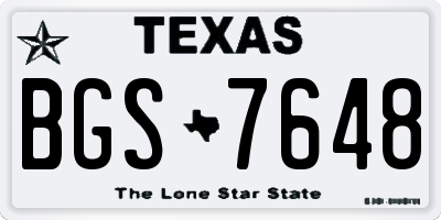 TX license plate BGS7648