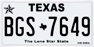 TX license plate BGS7649