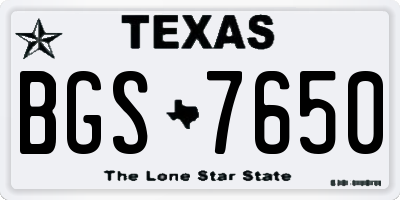 TX license plate BGS7650