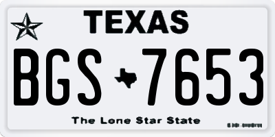TX license plate BGS7653