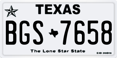 TX license plate BGS7658