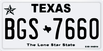 TX license plate BGS7660