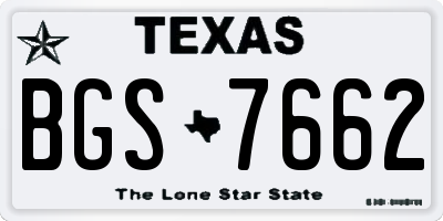 TX license plate BGS7662