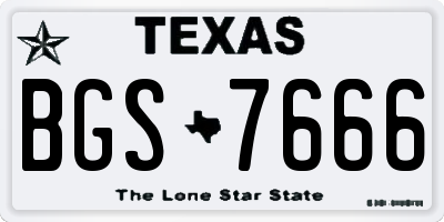 TX license plate BGS7666