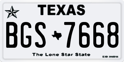 TX license plate BGS7668