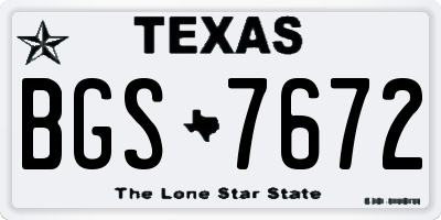 TX license plate BGS7672