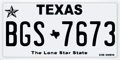 TX license plate BGS7673