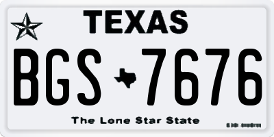 TX license plate BGS7676