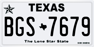 TX license plate BGS7679