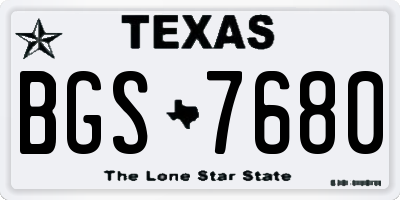 TX license plate BGS7680