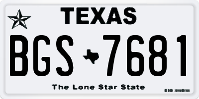 TX license plate BGS7681