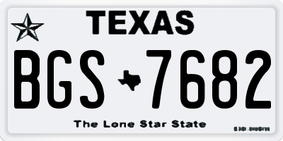 TX license plate BGS7682