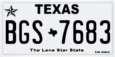TX license plate BGS7683