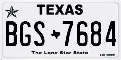 TX license plate BGS7684