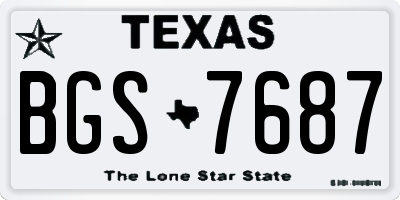 TX license plate BGS7687