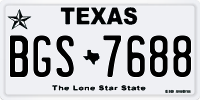 TX license plate BGS7688