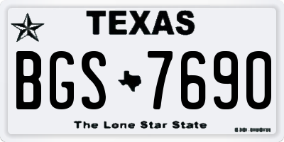 TX license plate BGS7690