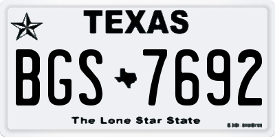 TX license plate BGS7692