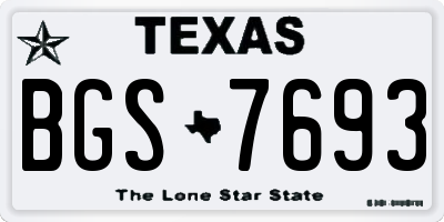 TX license plate BGS7693