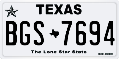 TX license plate BGS7694
