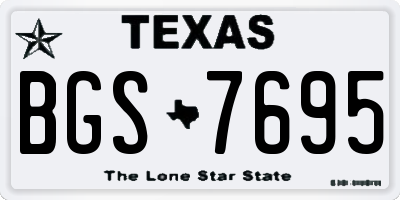 TX license plate BGS7695