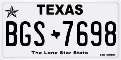 TX license plate BGS7698