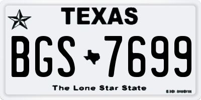 TX license plate BGS7699