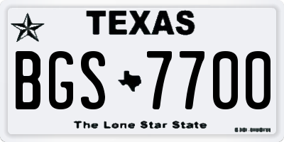 TX license plate BGS7700