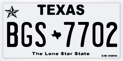 TX license plate BGS7702