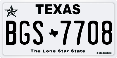 TX license plate BGS7708