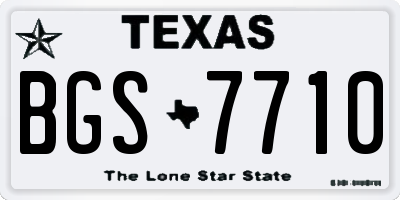 TX license plate BGS7710