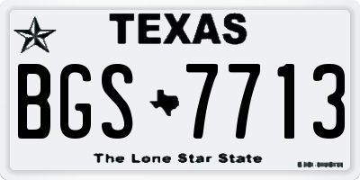 TX license plate BGS7713