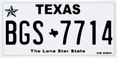 TX license plate BGS7714