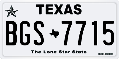 TX license plate BGS7715