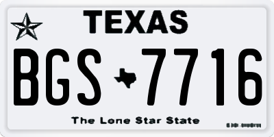 TX license plate BGS7716