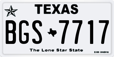 TX license plate BGS7717