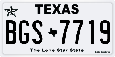 TX license plate BGS7719