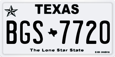 TX license plate BGS7720