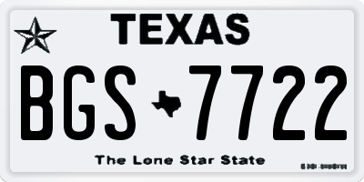 TX license plate BGS7722