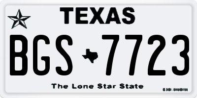 TX license plate BGS7723