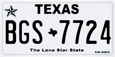 TX license plate BGS7724