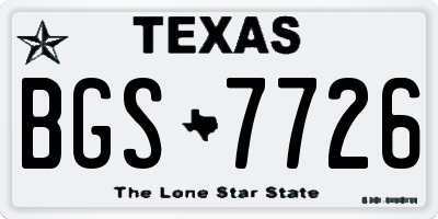 TX license plate BGS7726