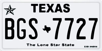 TX license plate BGS7727