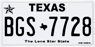 TX license plate BGS7728