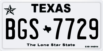TX license plate BGS7729