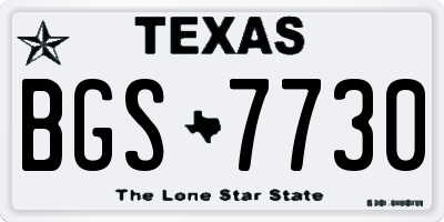 TX license plate BGS7730