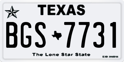 TX license plate BGS7731