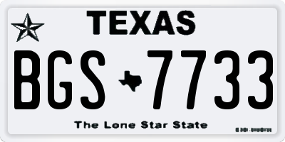 TX license plate BGS7733